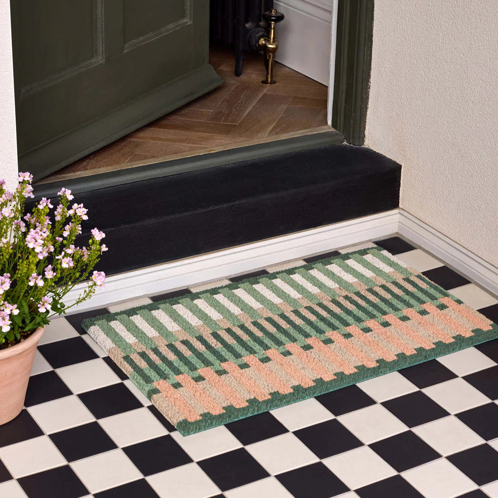 Pastel Broken Stripe Coir Doormat