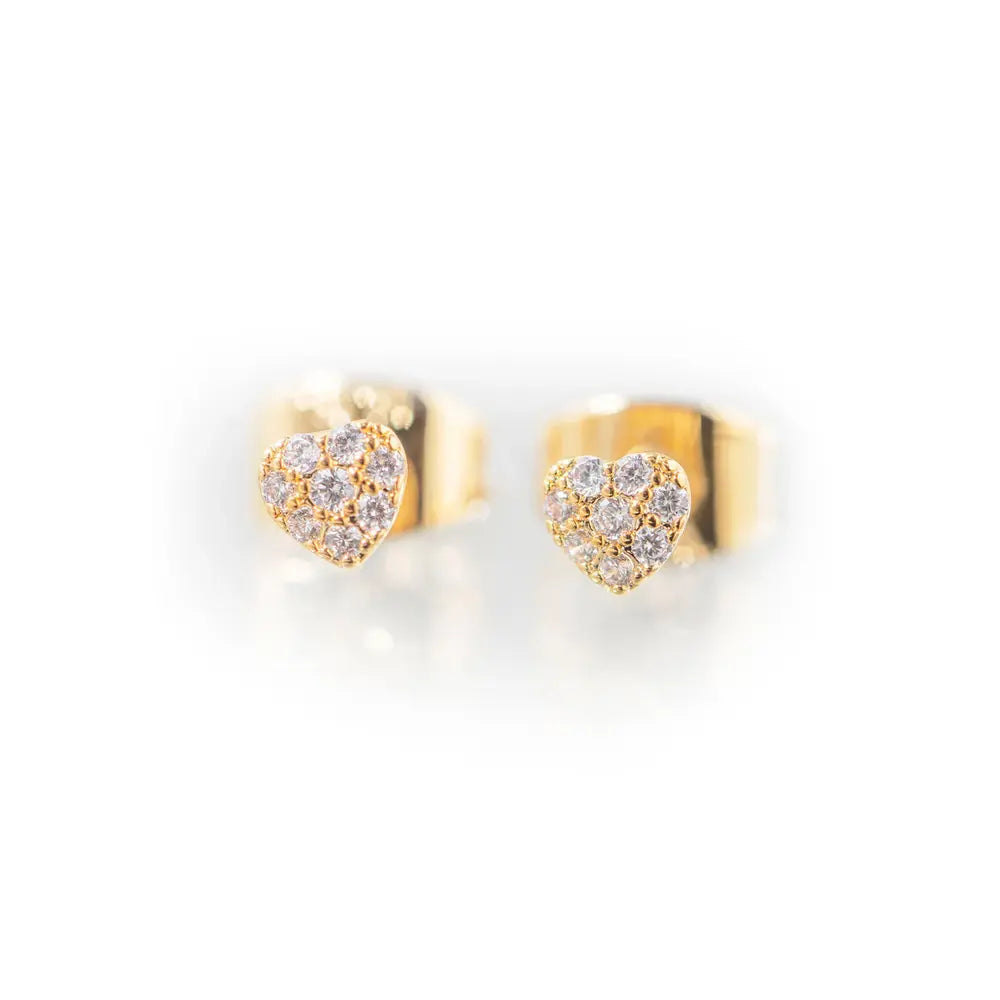 Gold Plated Petite Heart Earrings