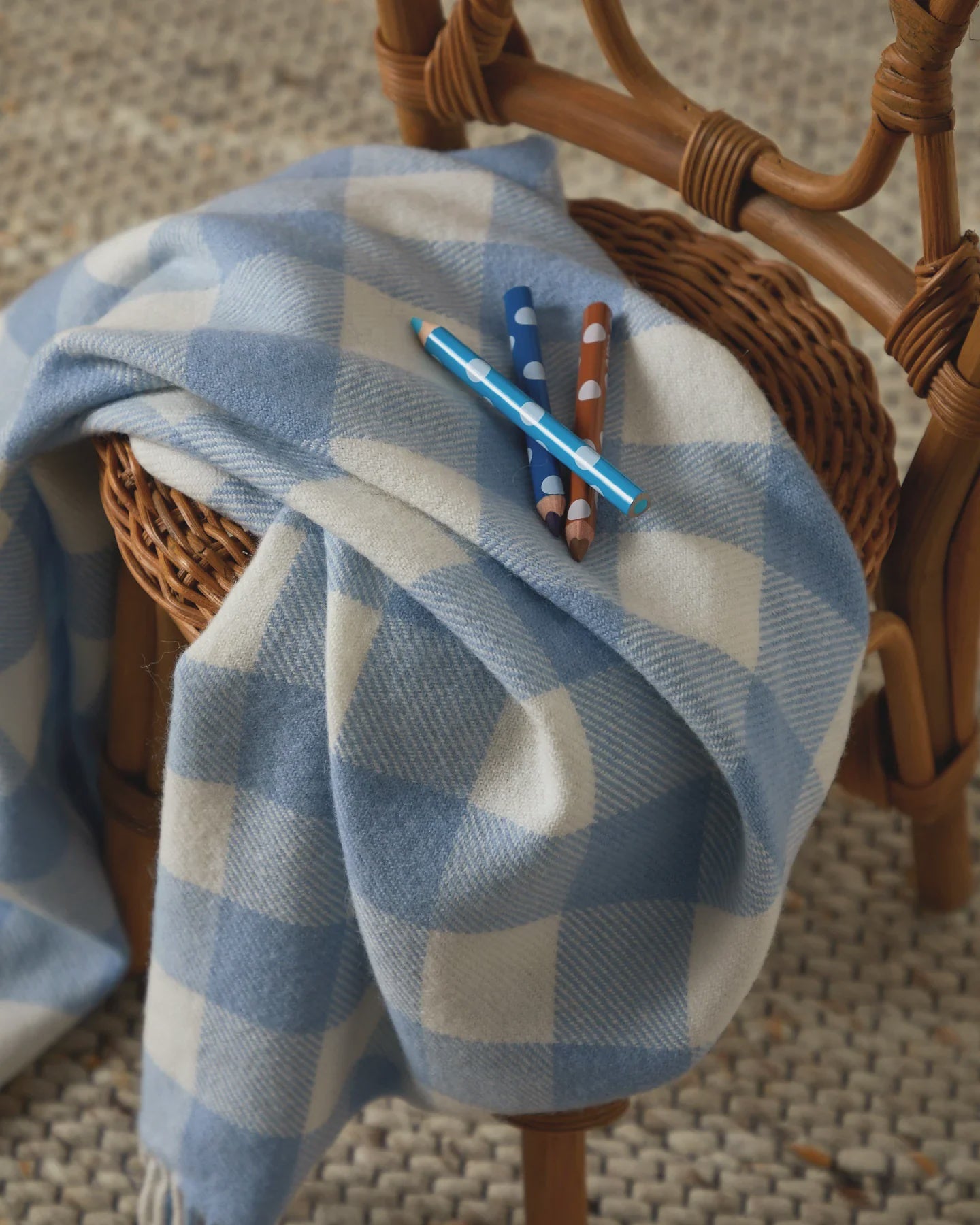 Baby Blue Check Blanket