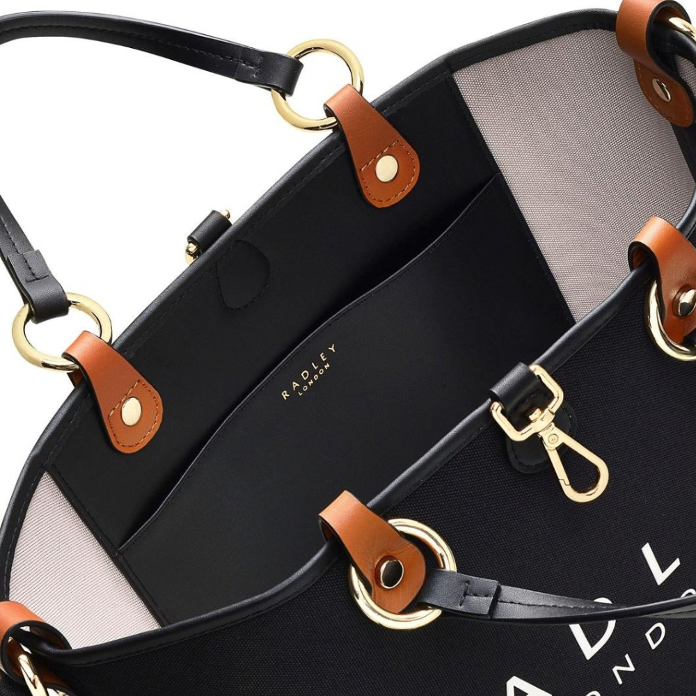 London Addison Gardens Responsible - Medium Open Top Grab Bag - Black