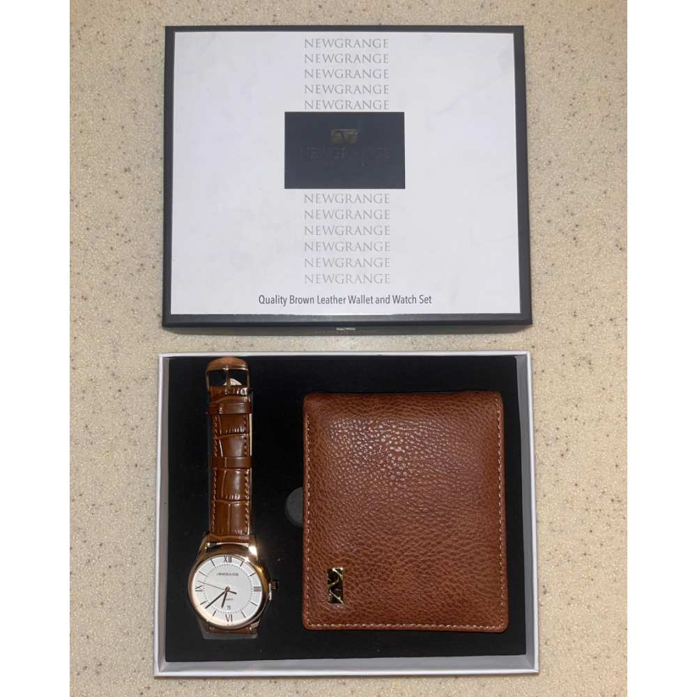 Watch & Wallet Gift Set - Brown - The Gift & Art Gallery