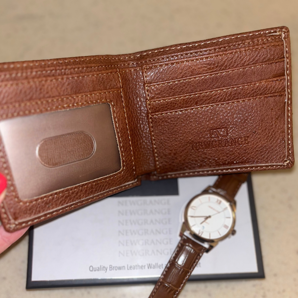 Watch & Wallet Gift Set - Brown - The Gift & Art Gallery