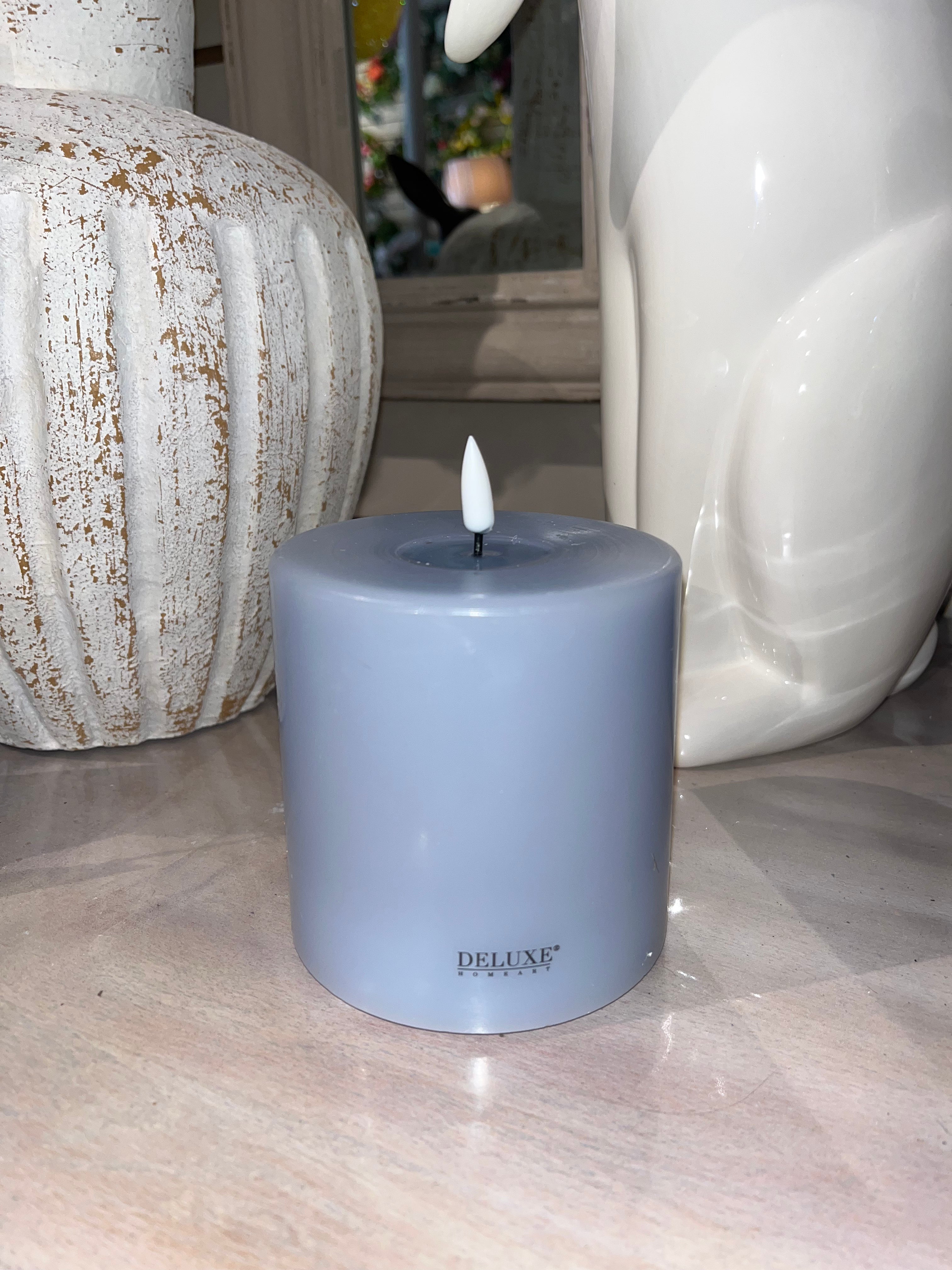 20cm LED Battery Operated Candle, Sky