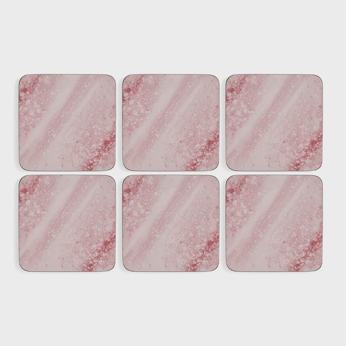 Minerals Rose Quartz Coasters, S/6