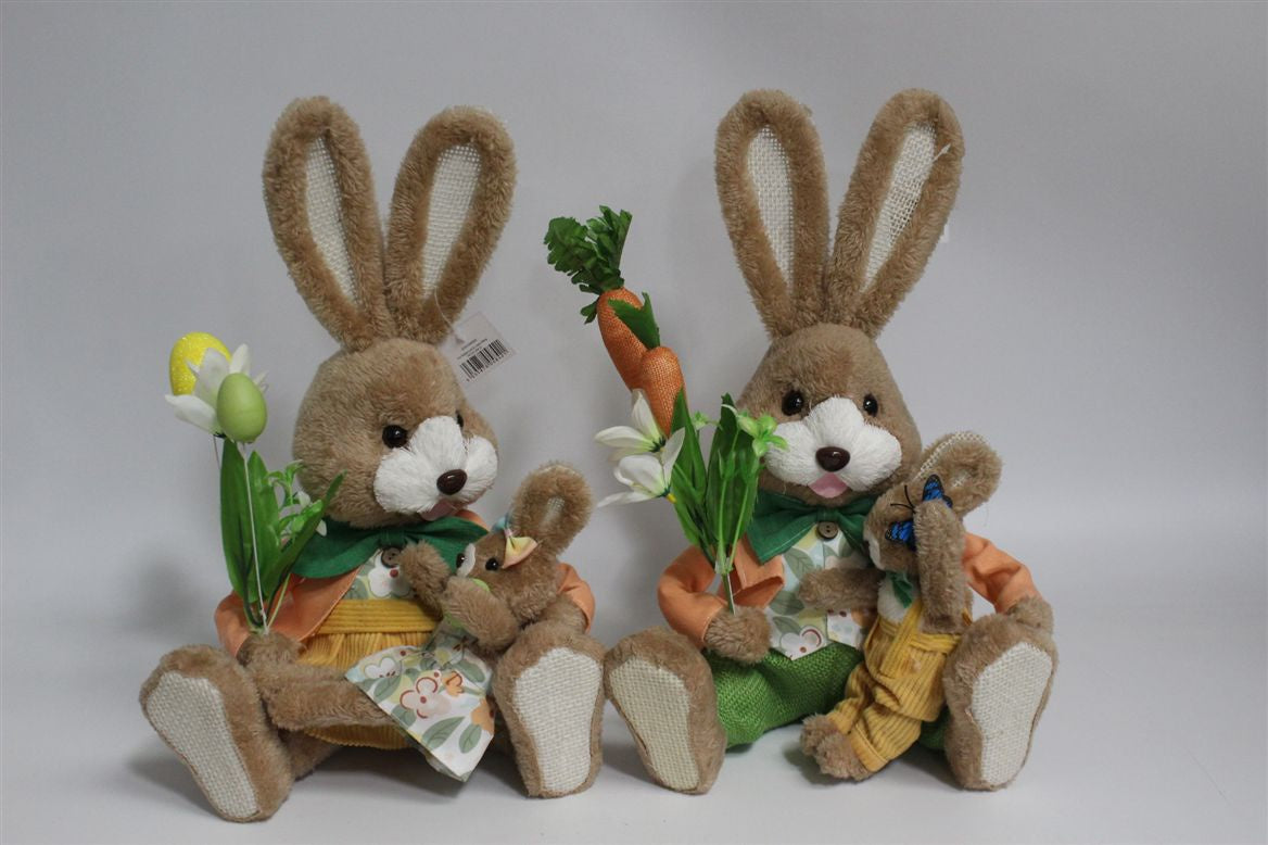 Fur Rabbit Luis & Linda Sitting H41cm