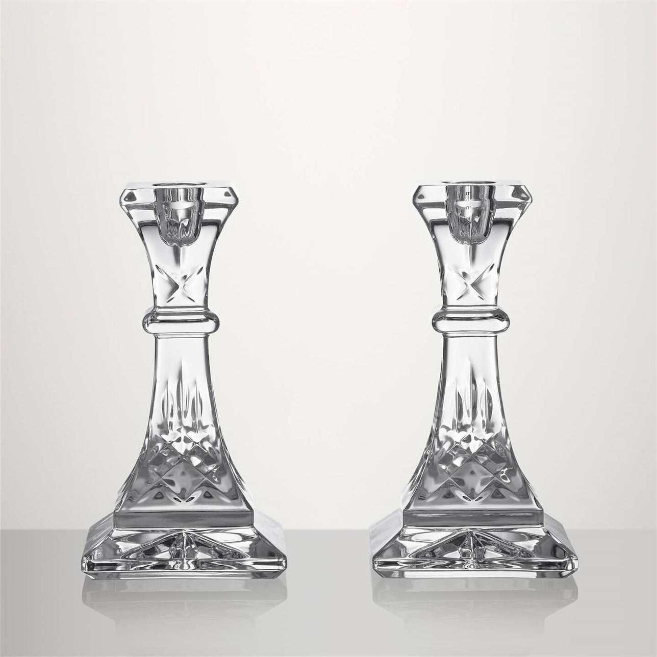 Lismore Square Candlesticks 15.5cm, S/2