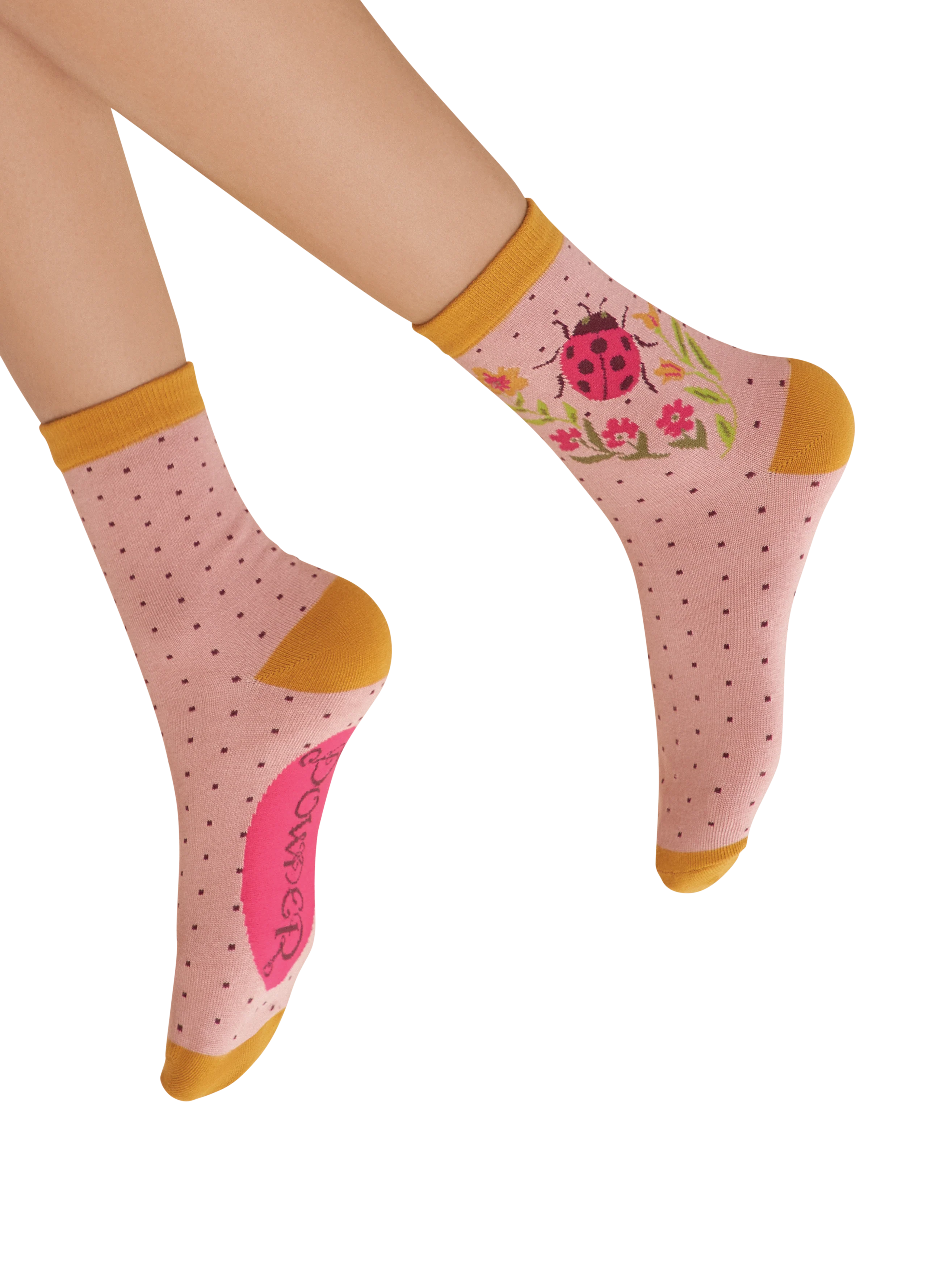 Ladybird Ankle Socks - Petal