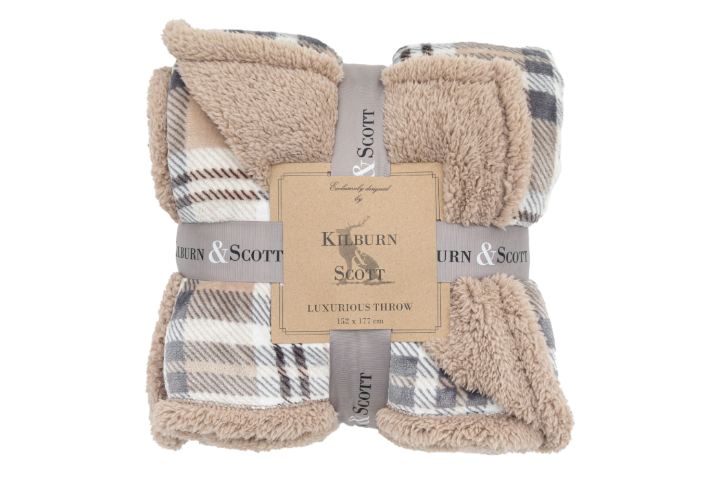 Tartan Shepa Throw Natural, 152x177cm
