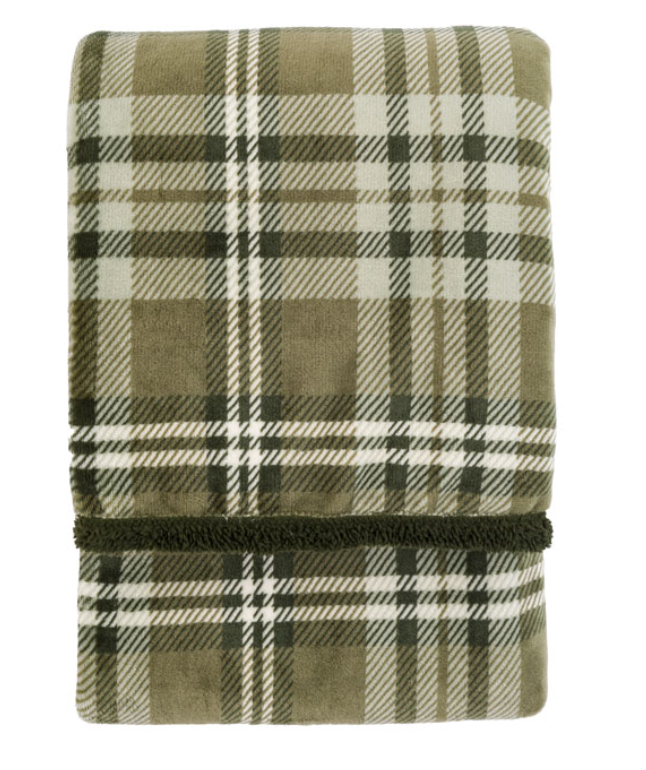 Tartan Shepa Throw Olive, 152x177cm