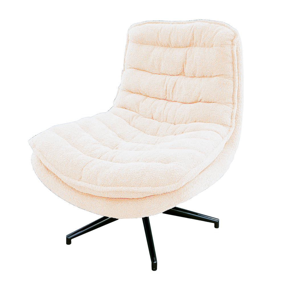 Yasmine Swivel Chair Boucle Beige - The Gift & Art Gallery