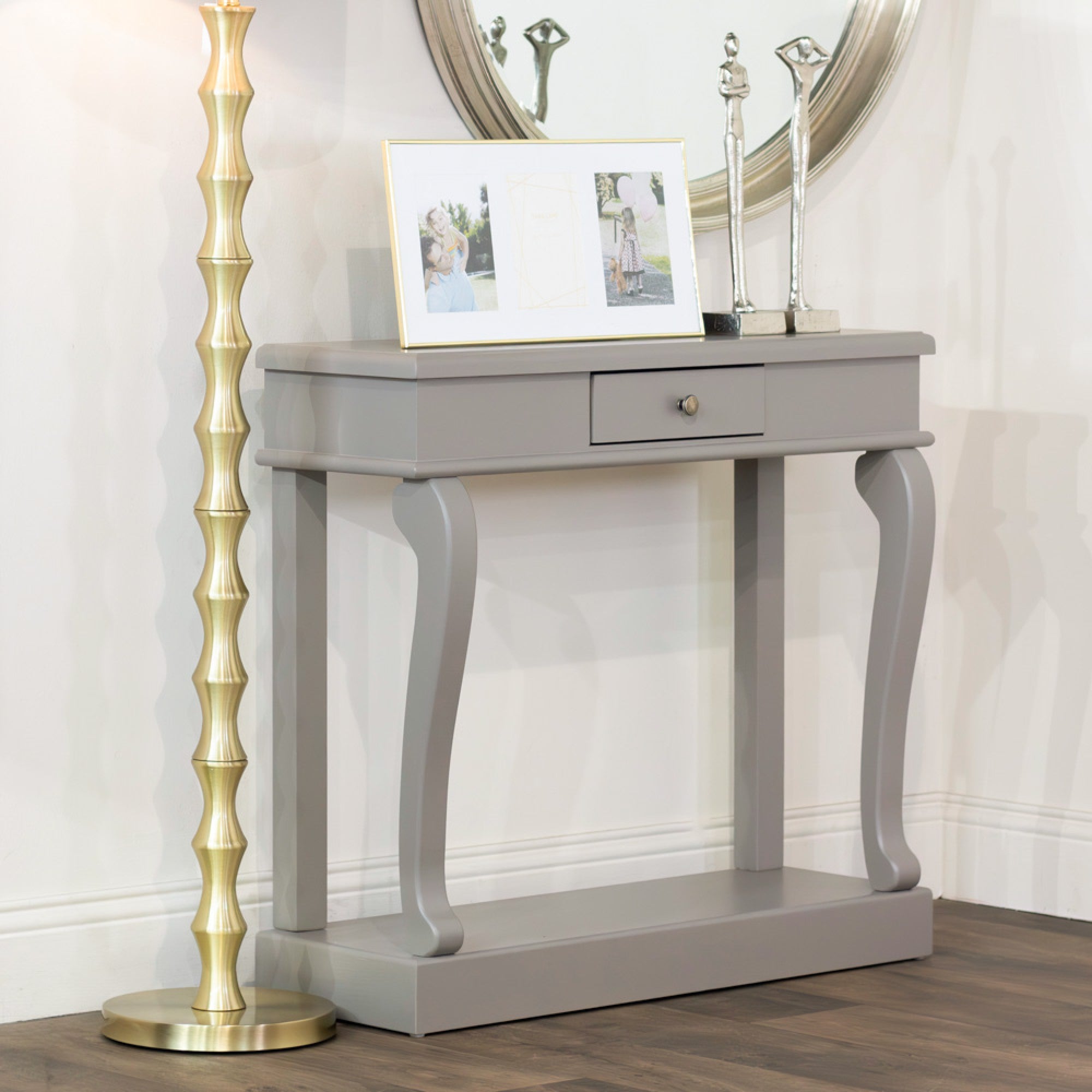 Mink Scroll 1 Drawer Console 90cm