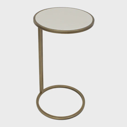 Oscar Round Side Table, White