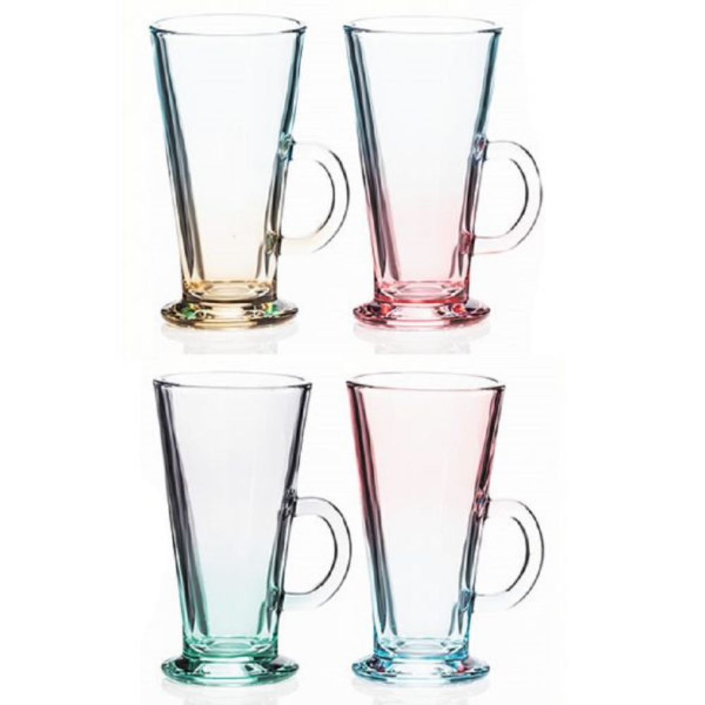 Two Tone Lustre Latte Set of 4 Glasses