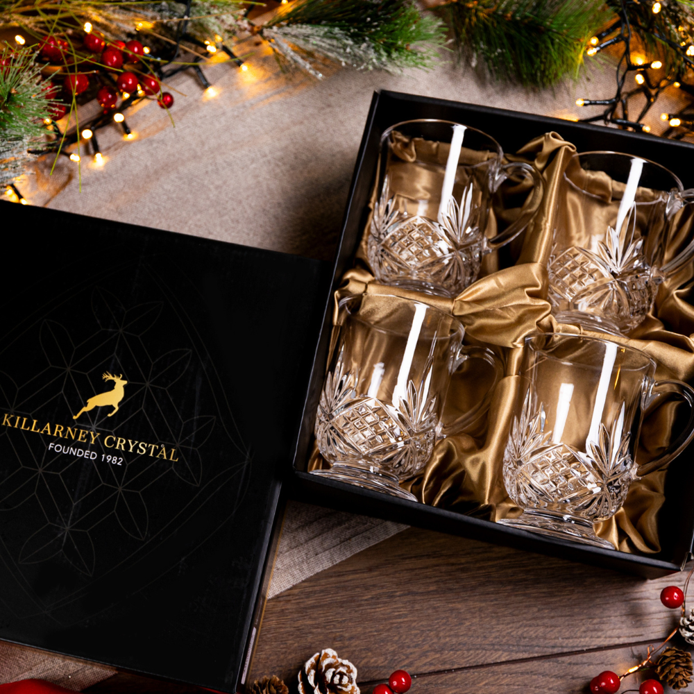 Killarney Crystal Trinity Mugs Set of 4