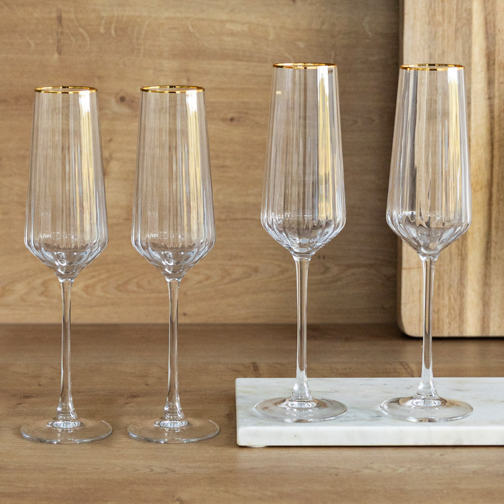 Kenmare Champagne Flutes, Set of 4