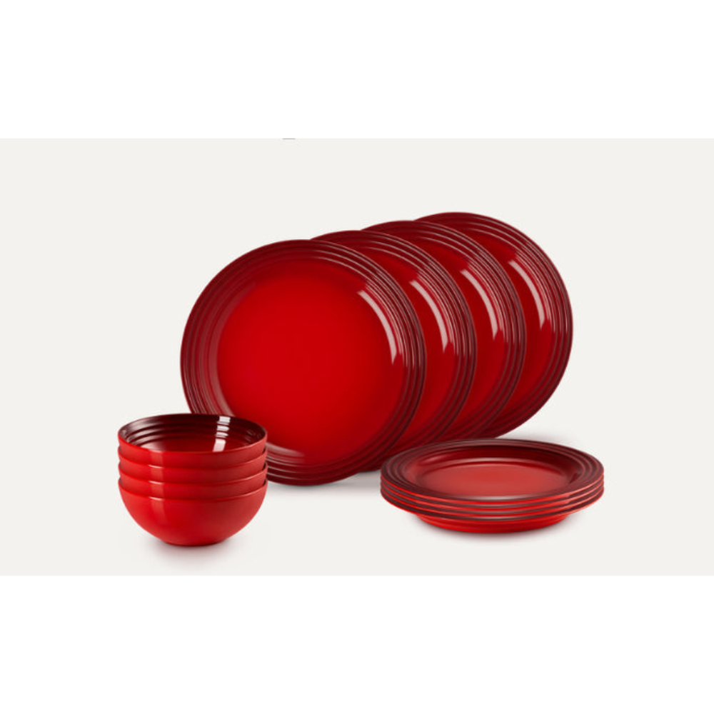 12 Piece Dinner Set, Cerise - The Gift & Art Gallery