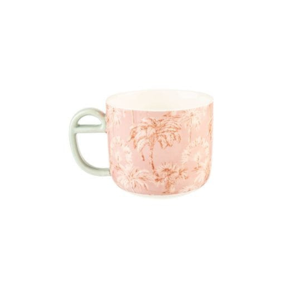 Pink Palm Short Mug - The Gift & Art Gallery
