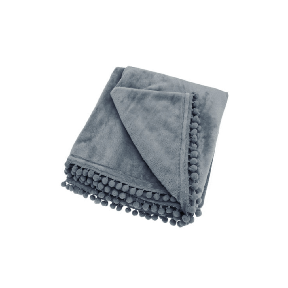 Walton & Co Charcoal Cashmere Touch Throw - The Gift & Art Gallery