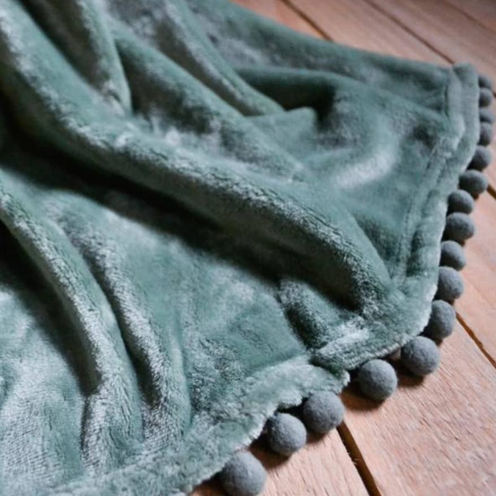 Walton & Co Sage Green Cashmere Touch Throw - The Gift & Art Gallery