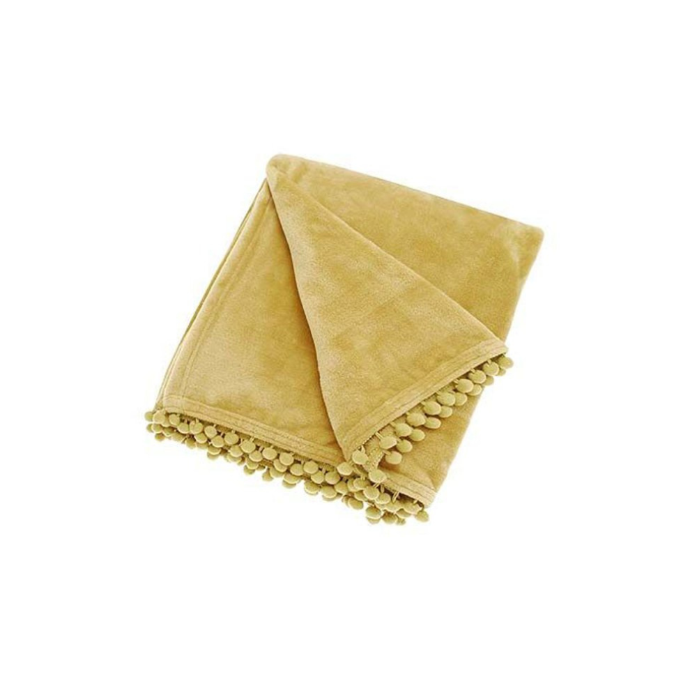 Walton & Co Mustard Cashmere Touch Throw