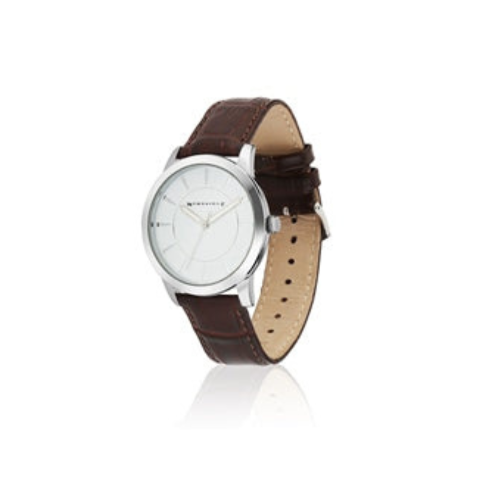 Gents Dark Brown Leather Strap Watch