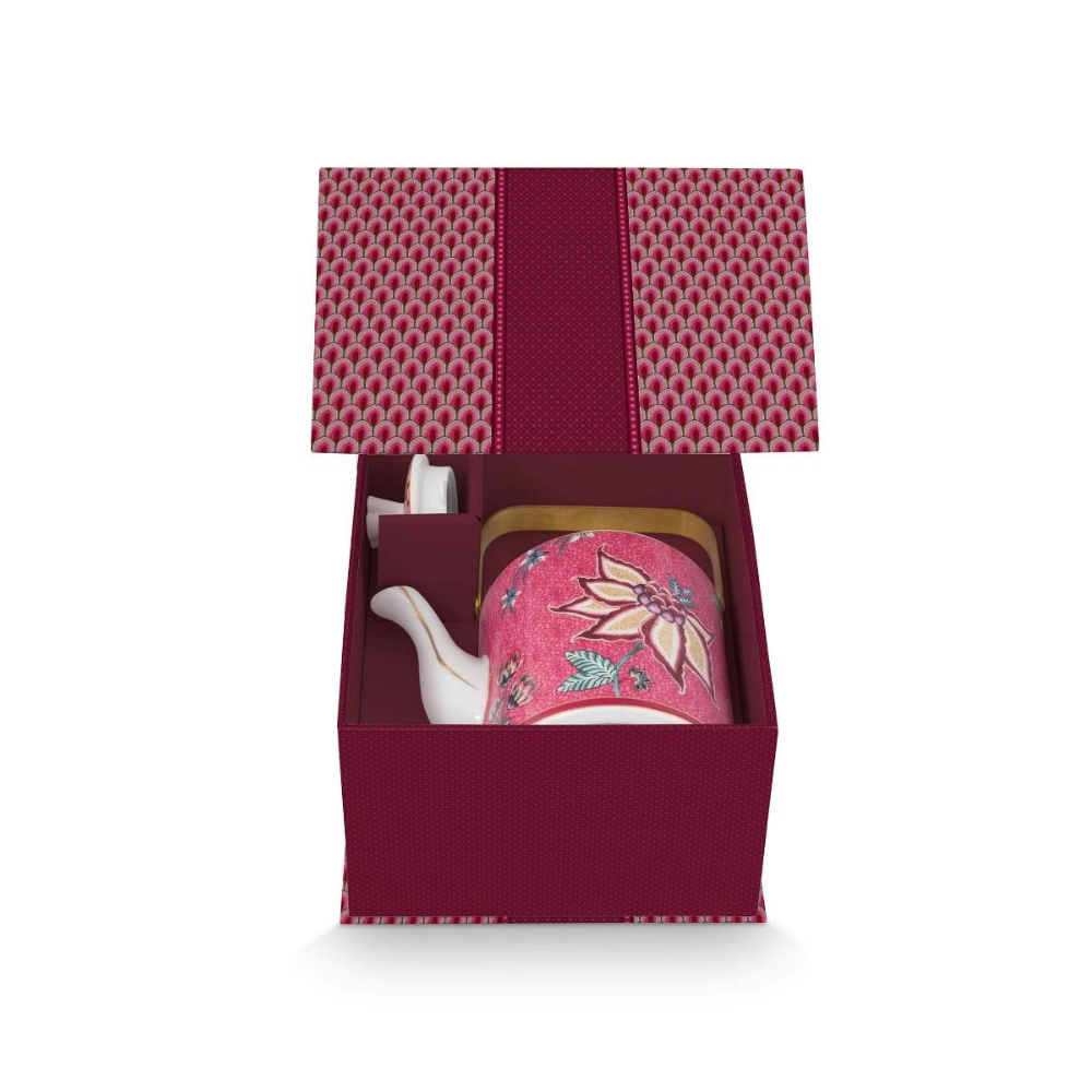 Oriental Flower Teapot Medium - Pink
