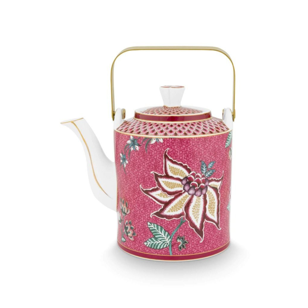Oriental Flower Teapot Medium - Pink