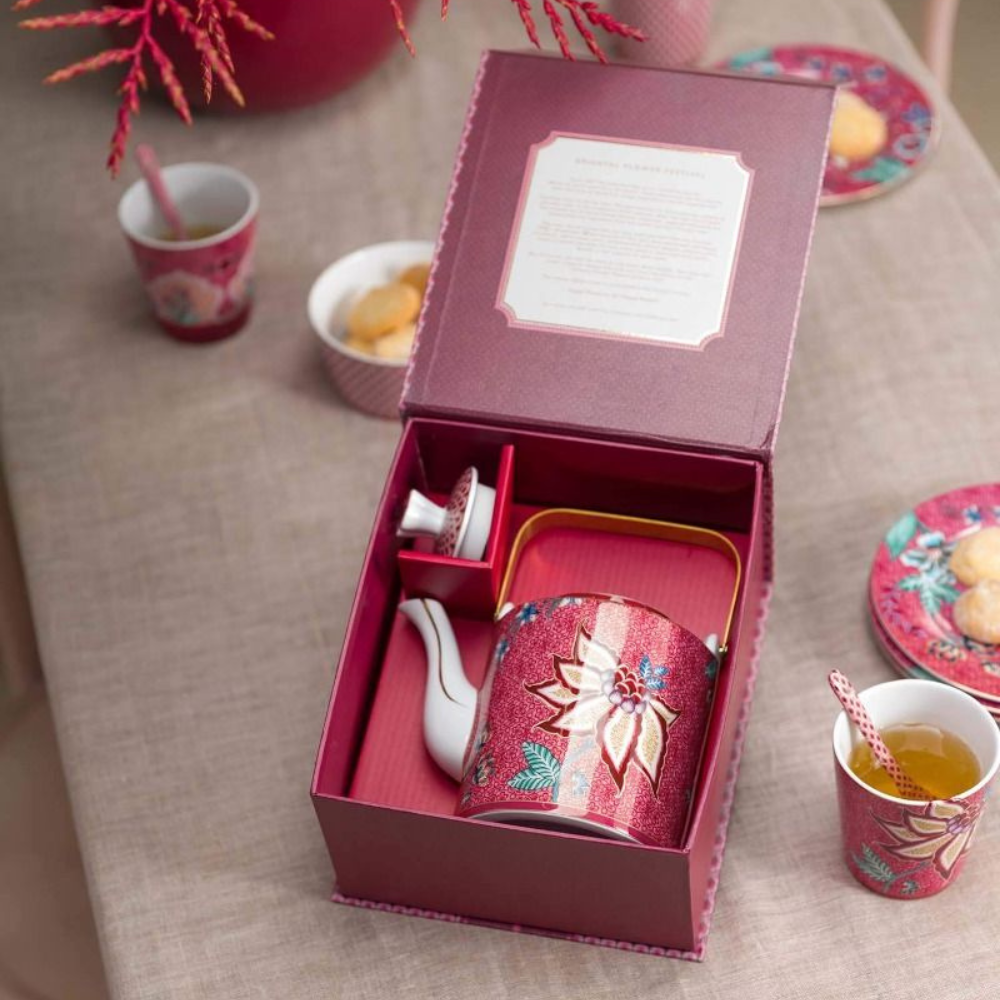 Oriental Flower Teapot Medium - Pink