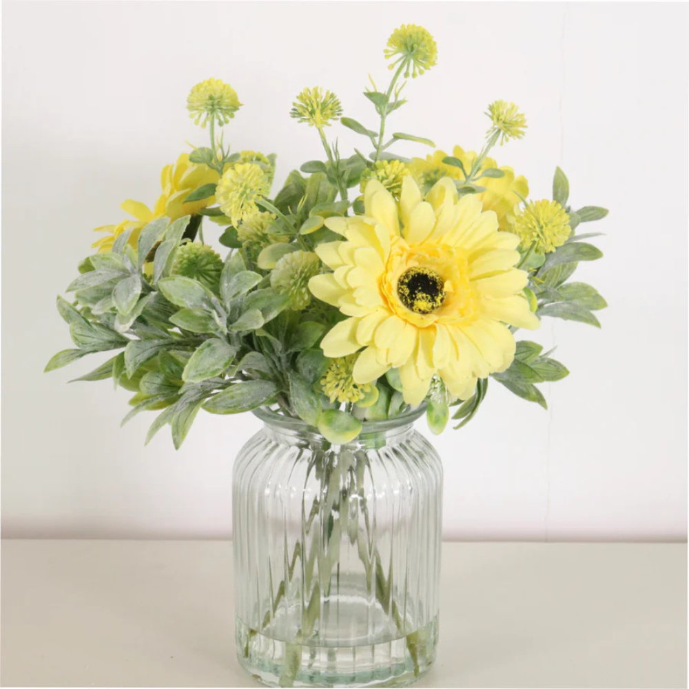 Gerbera in Ribbed Jar