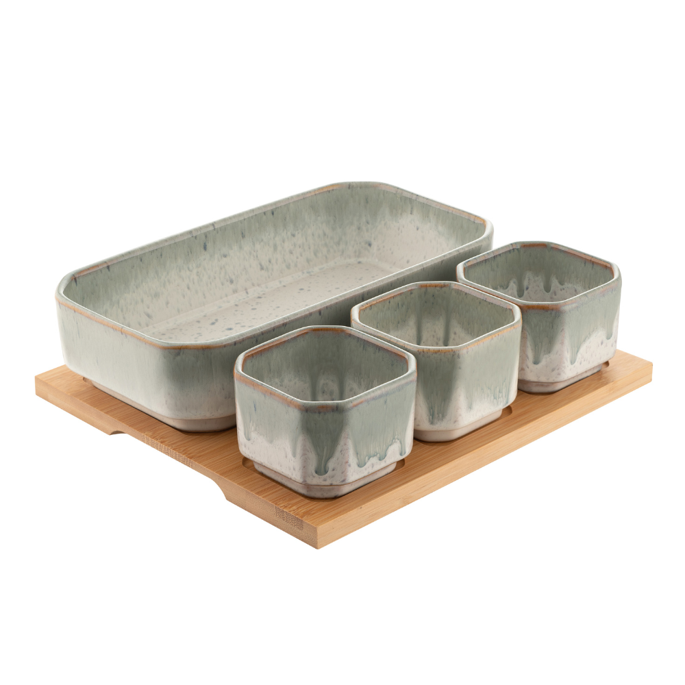 Tivoli Serving Set With Bamboo Board - The Gift & Art Gallery