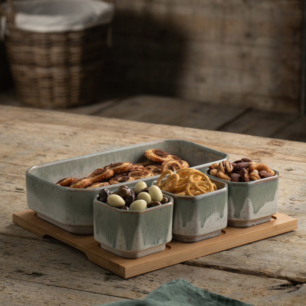 Tivoli Serving Set With Bamboo Board - The Gift & Art Gallery