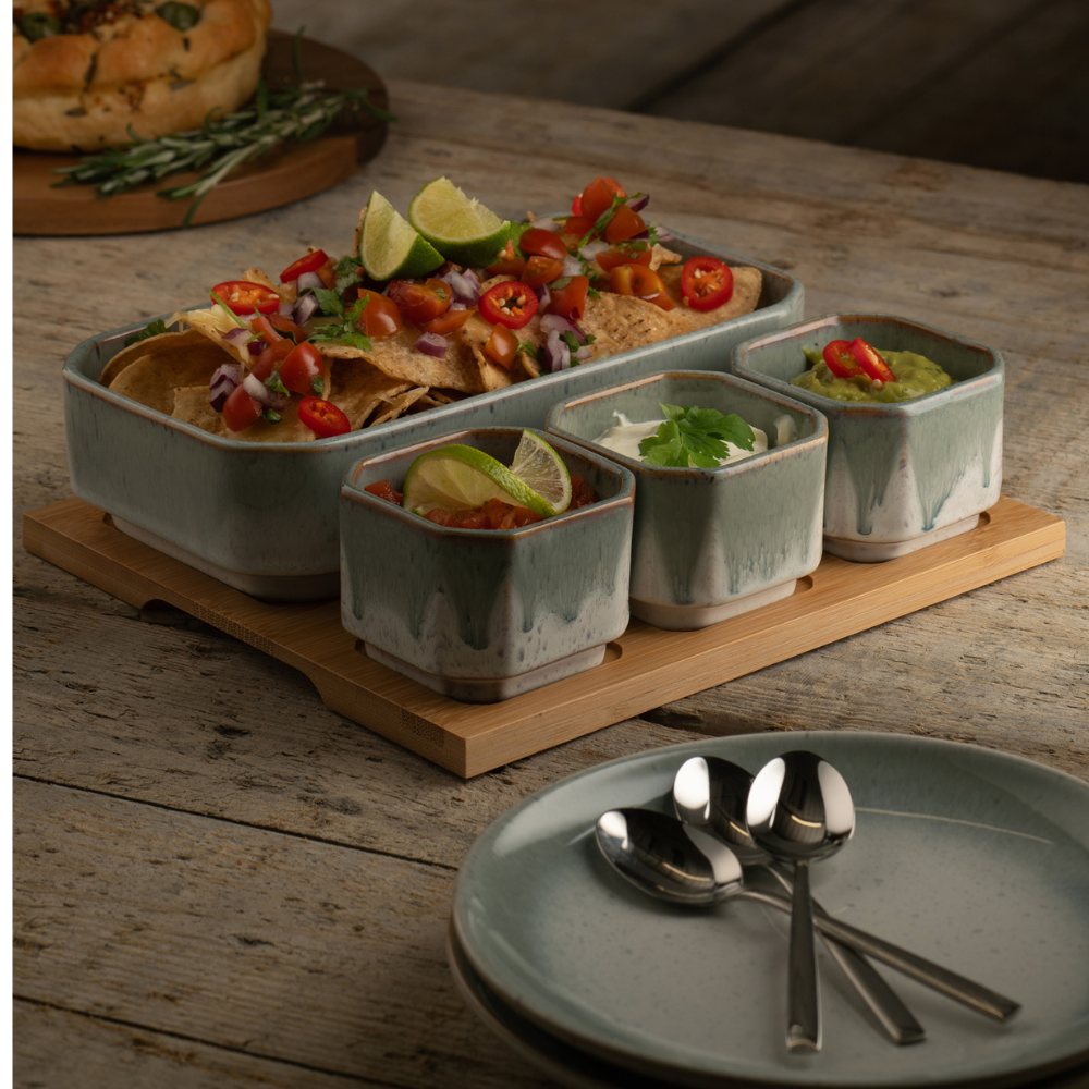 Tivoli Serving Set With Bamboo Board - The Gift & Art Gallery
