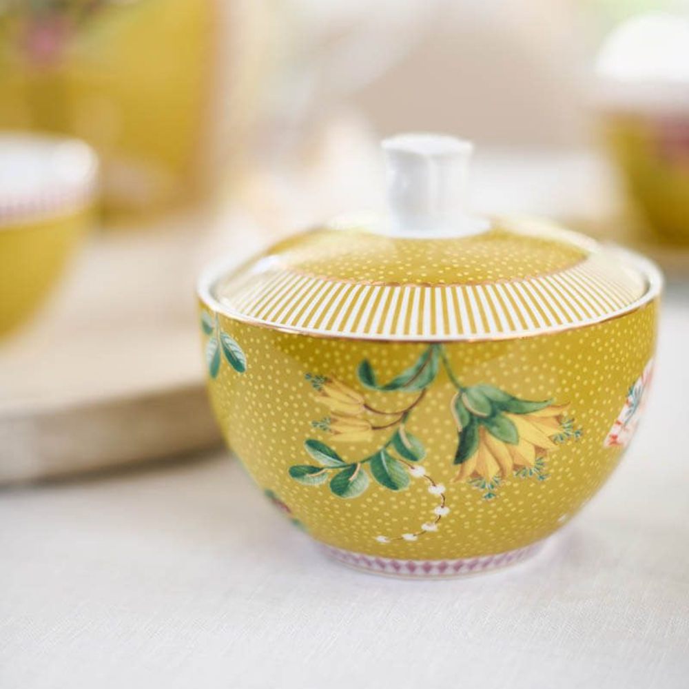 La Majorelle Lidded Sugar Bowl, Yellow - The Gift & Art Gallery