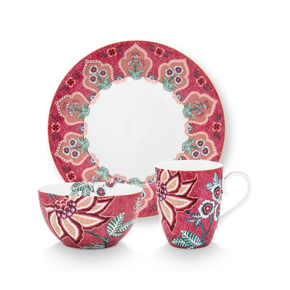 Oriental Flower Tea Set - Pink