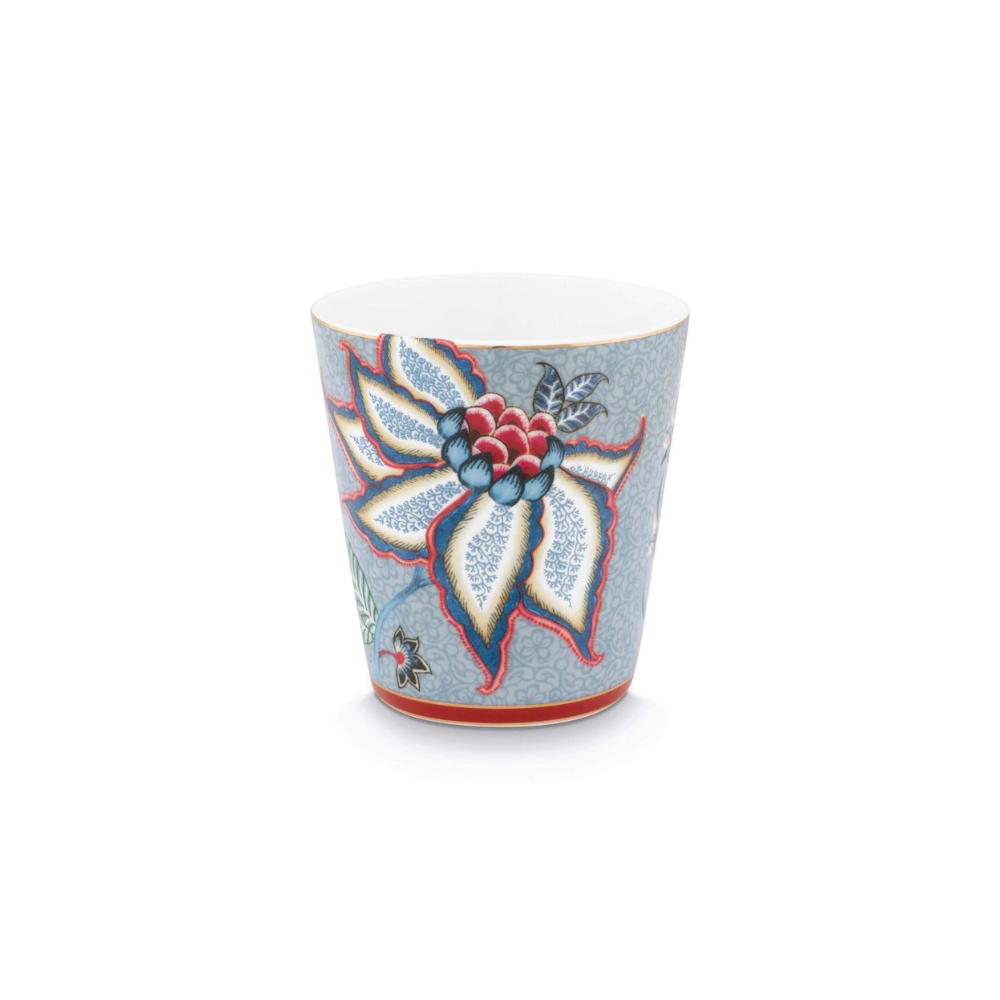 Oriental Flower Cups x4 - Blue