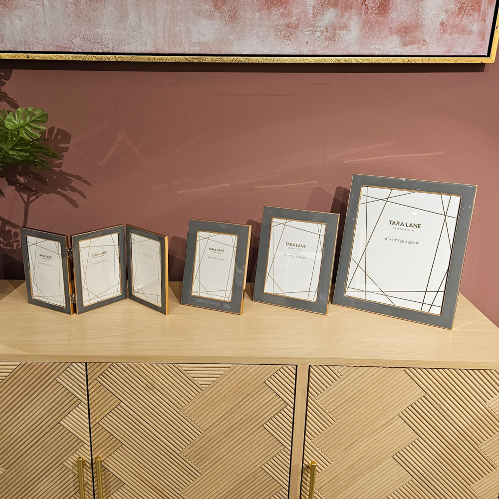 Ella Photo Frame Grey/Gold