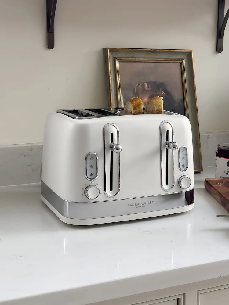 Laura Ashley Cotton White 4 Slice Toaster