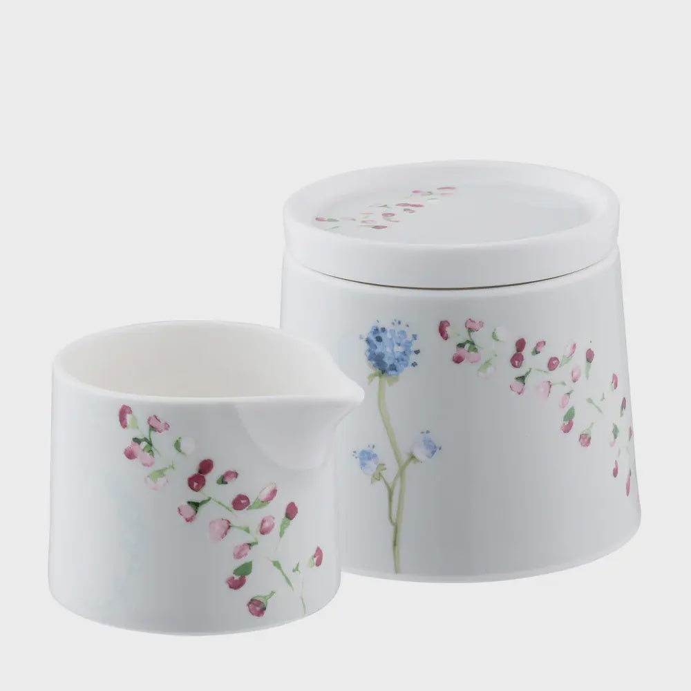 Aynsley Camille Pale Jade Sugar & Creamer
