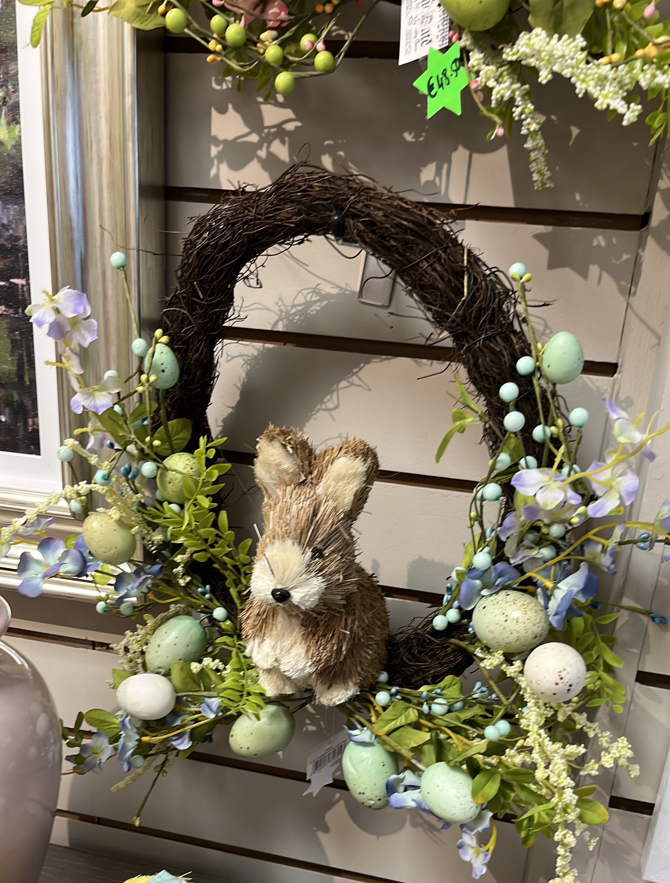 Egg and Bunny Wreath Green