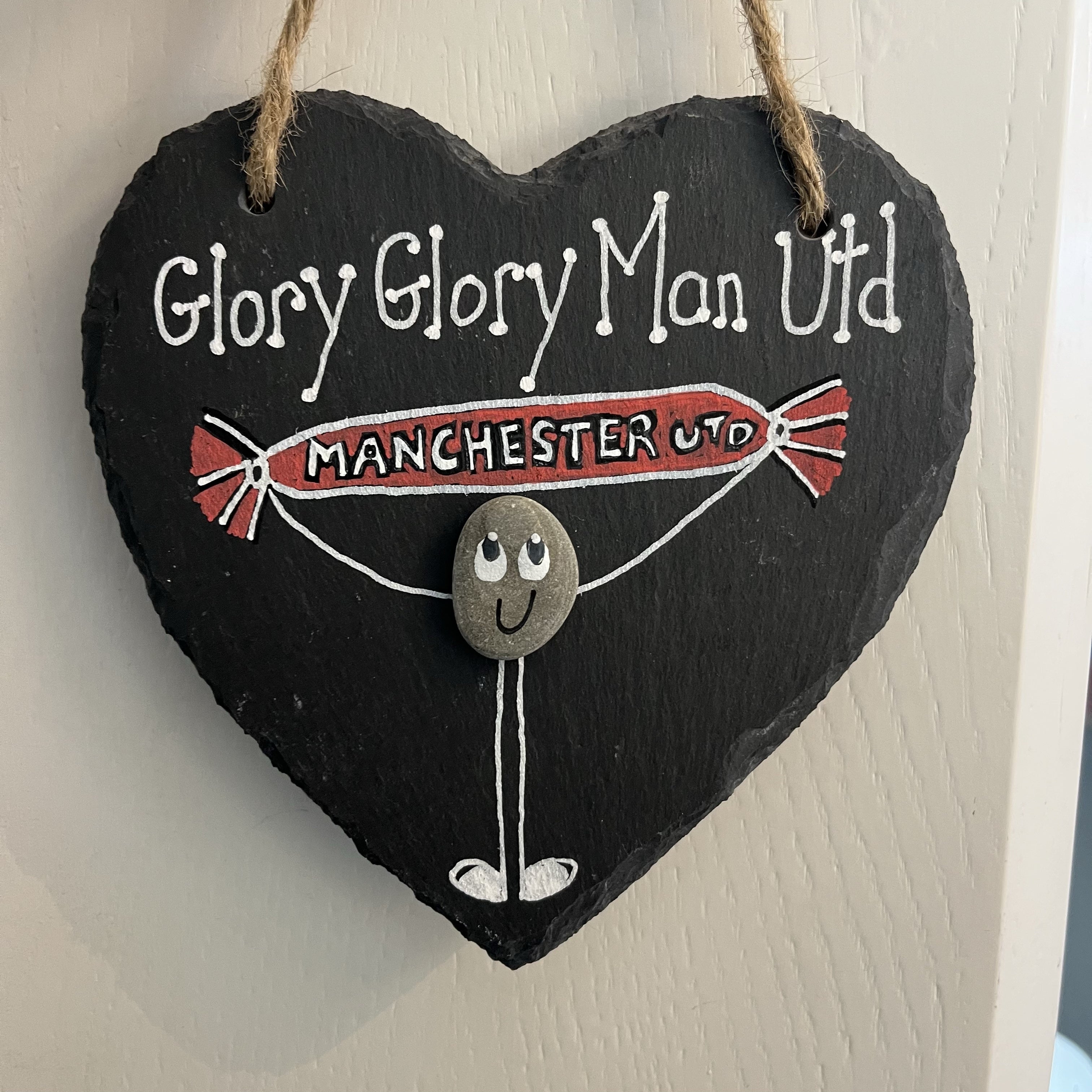 Man United Heart Slate