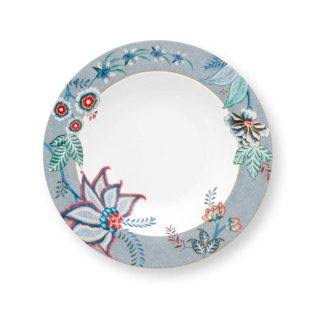 Flower Festival Deep Plate, Blue