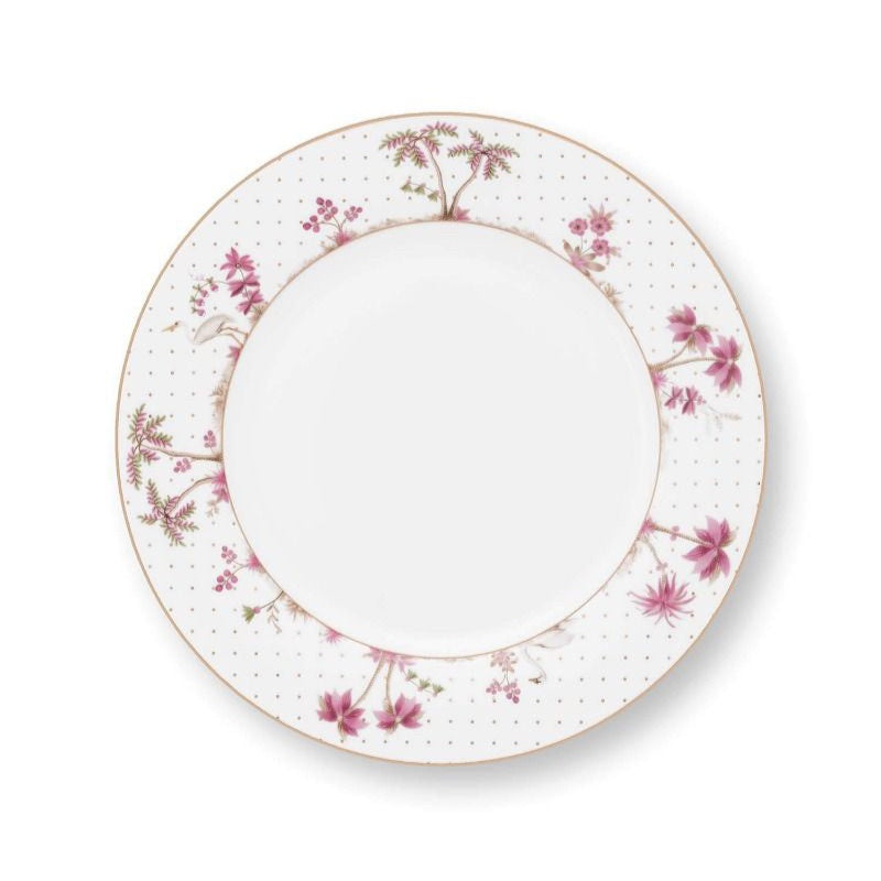 Dinner Plate Jolie Dots Gold Pink 26.5cm