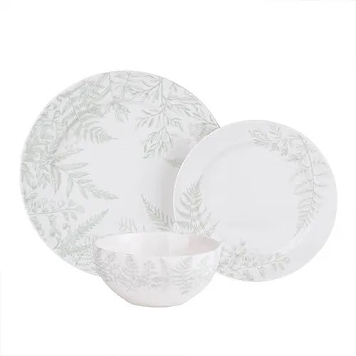 Mary Berry 12 Piece Dinner Set, Green Botanical