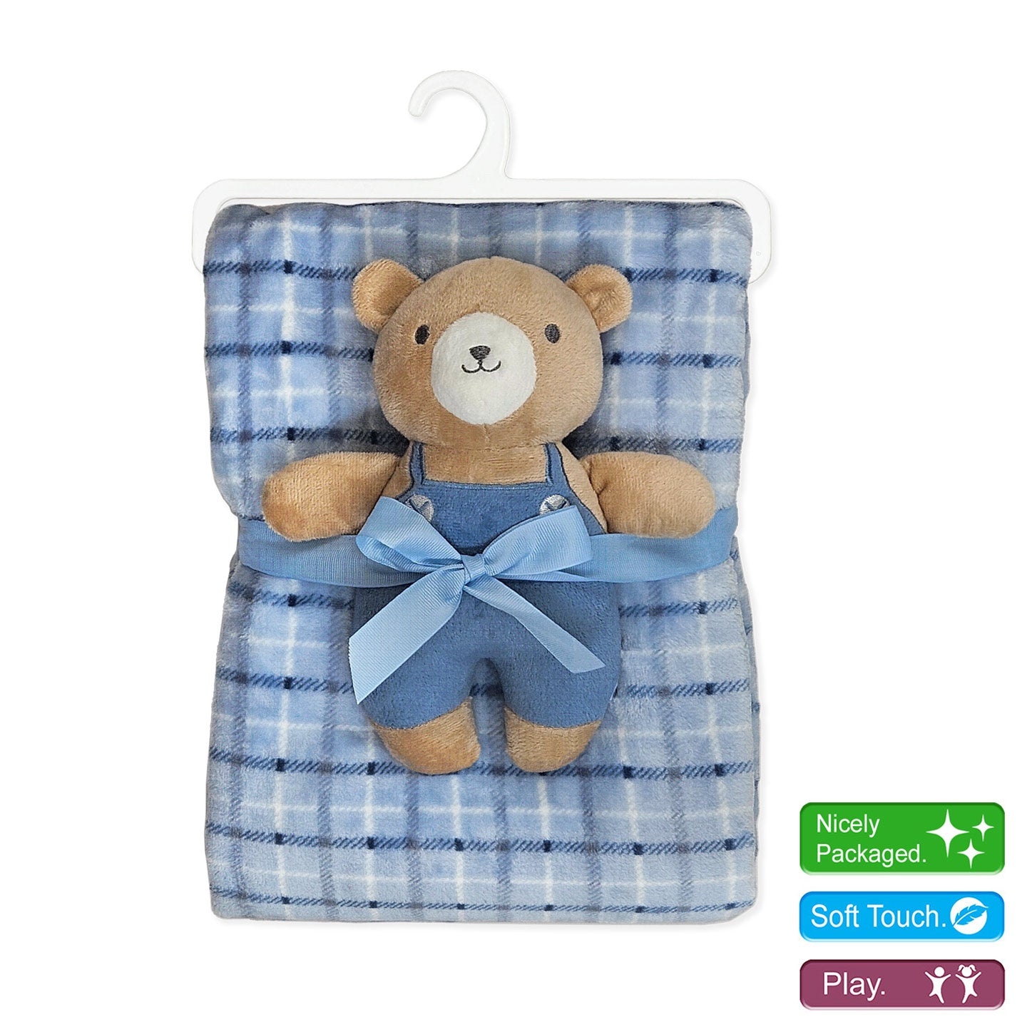 Blue Soft Blanket & Plush Toy