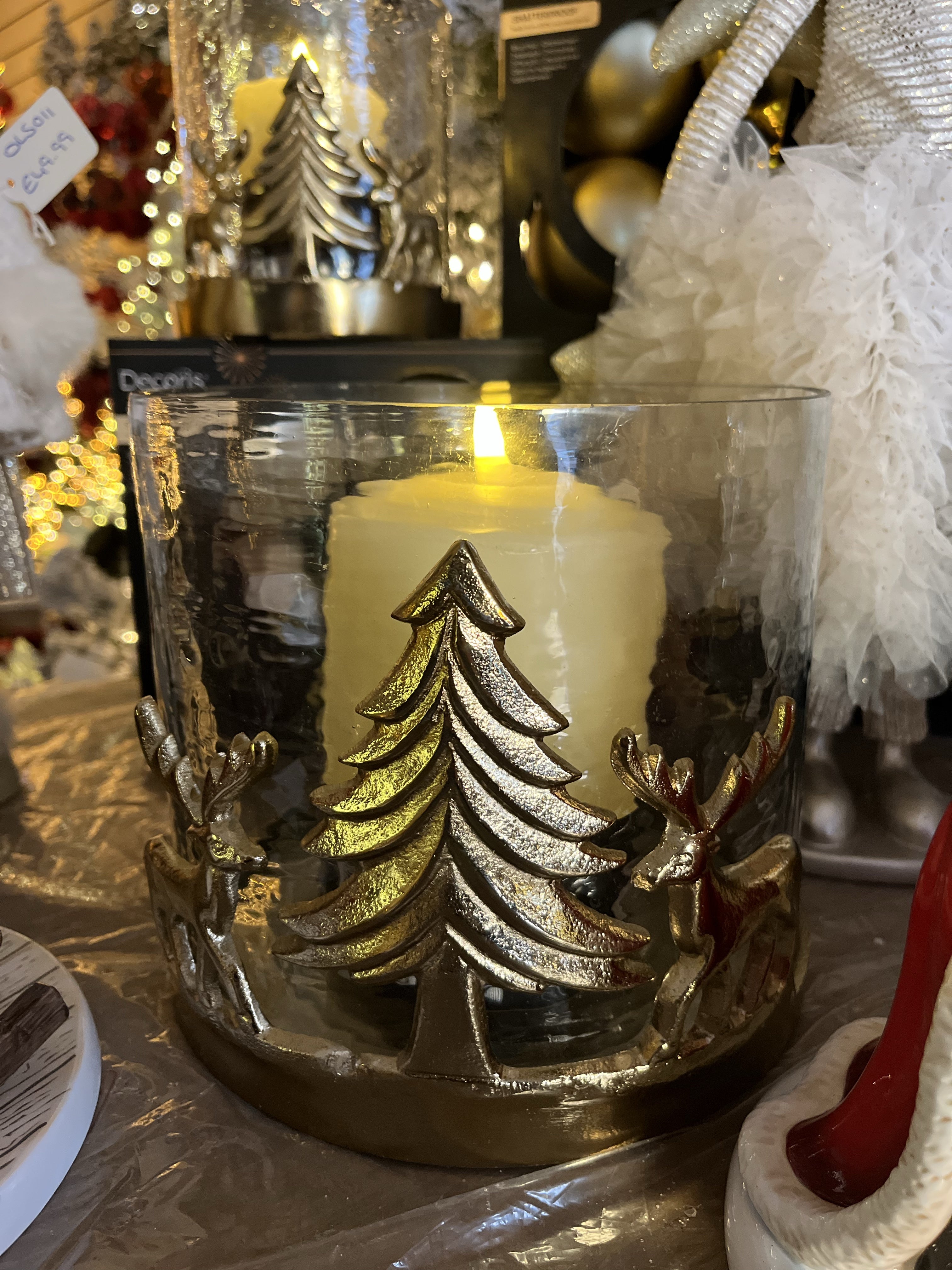 Gold Reindeer Candleholder, Large