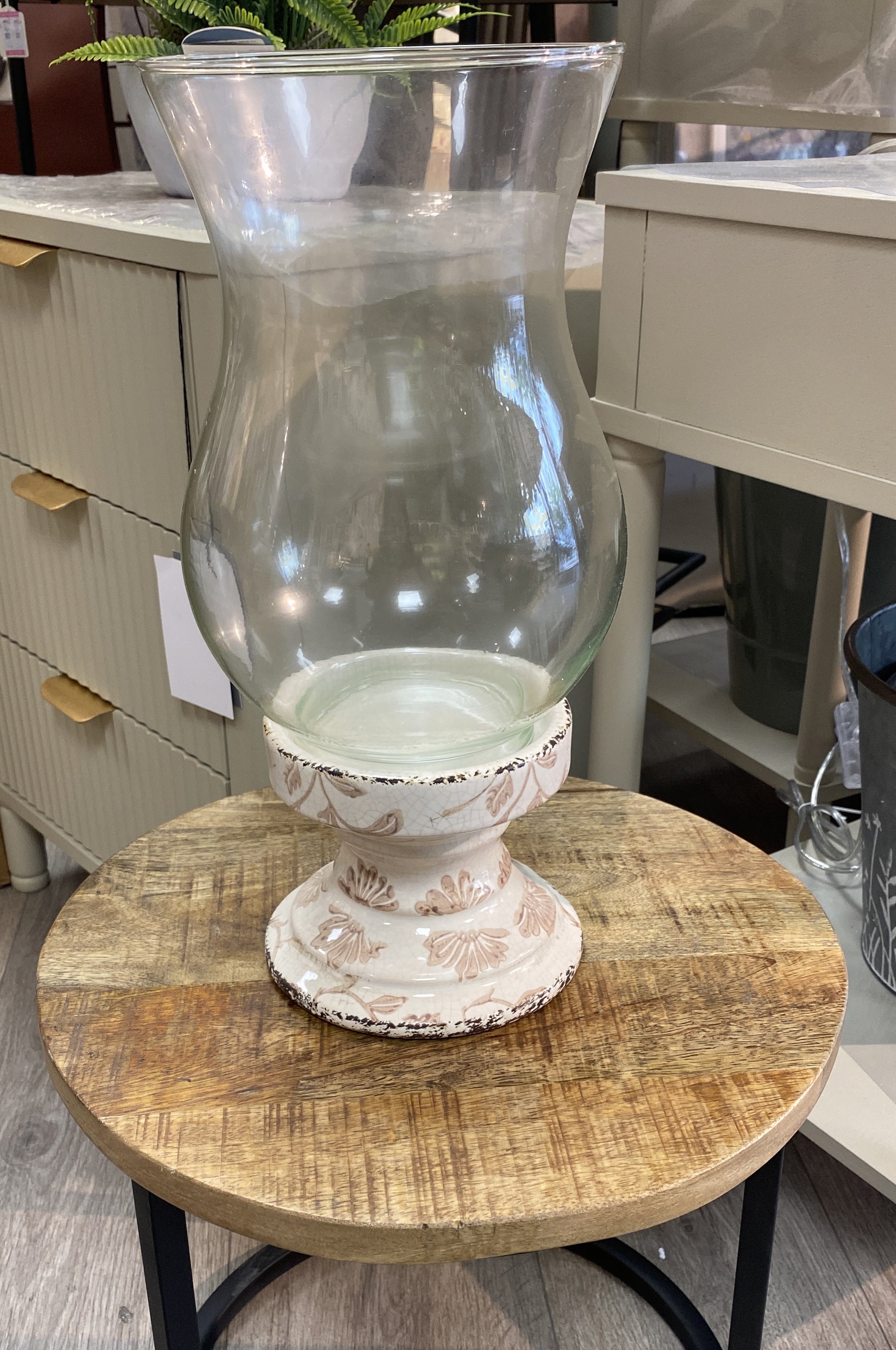 Taupe Flower Candle Holder
