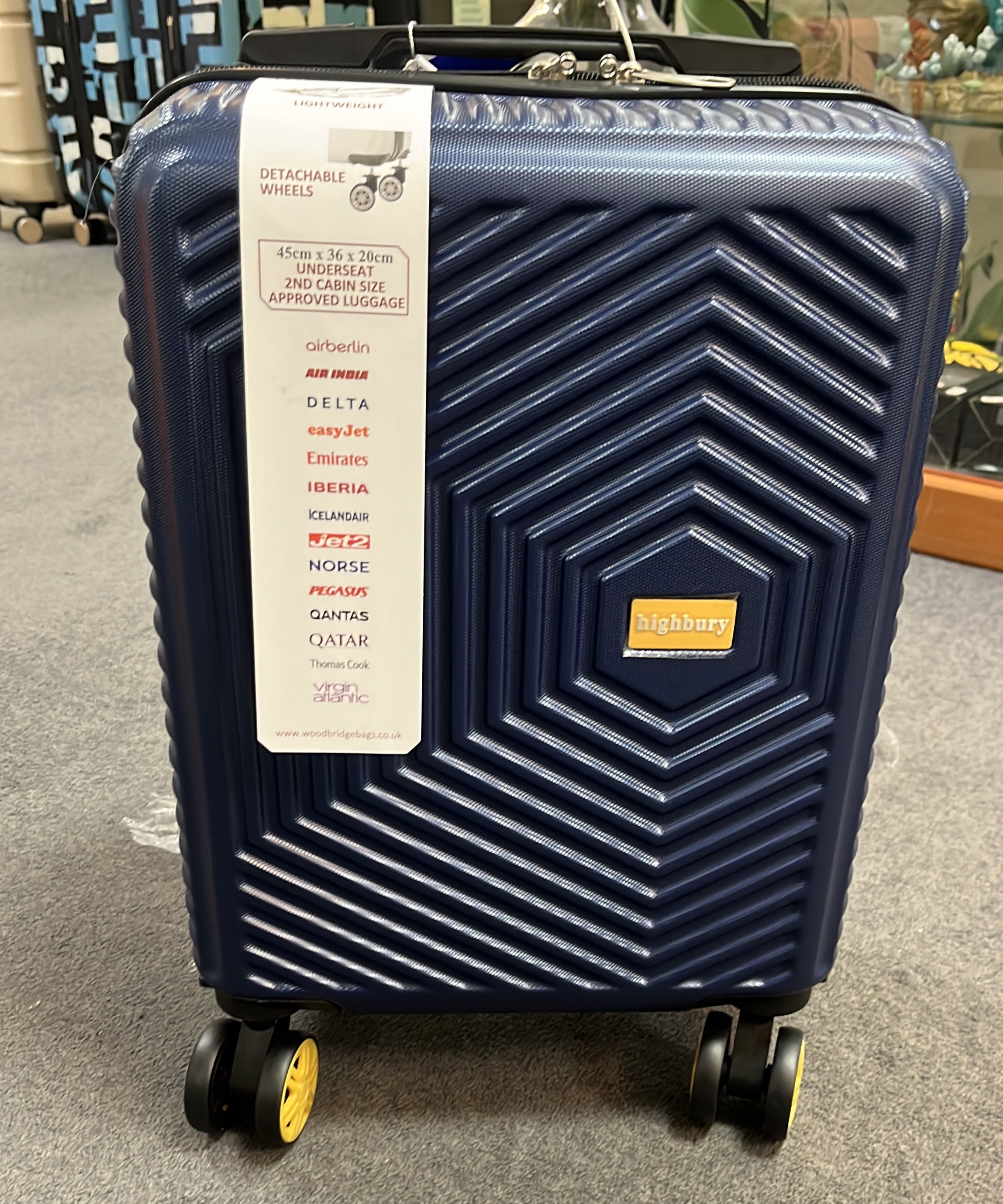 Detachable Wheels Underseat Suitcase Navy