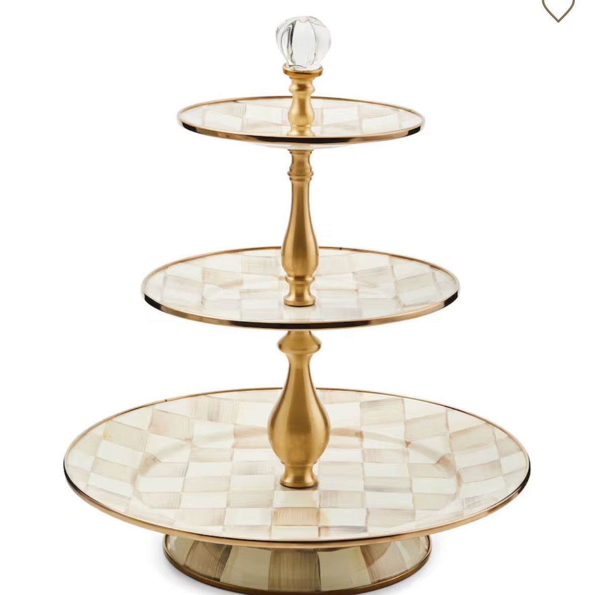 Mocha Check Three Tier Sweet Stand