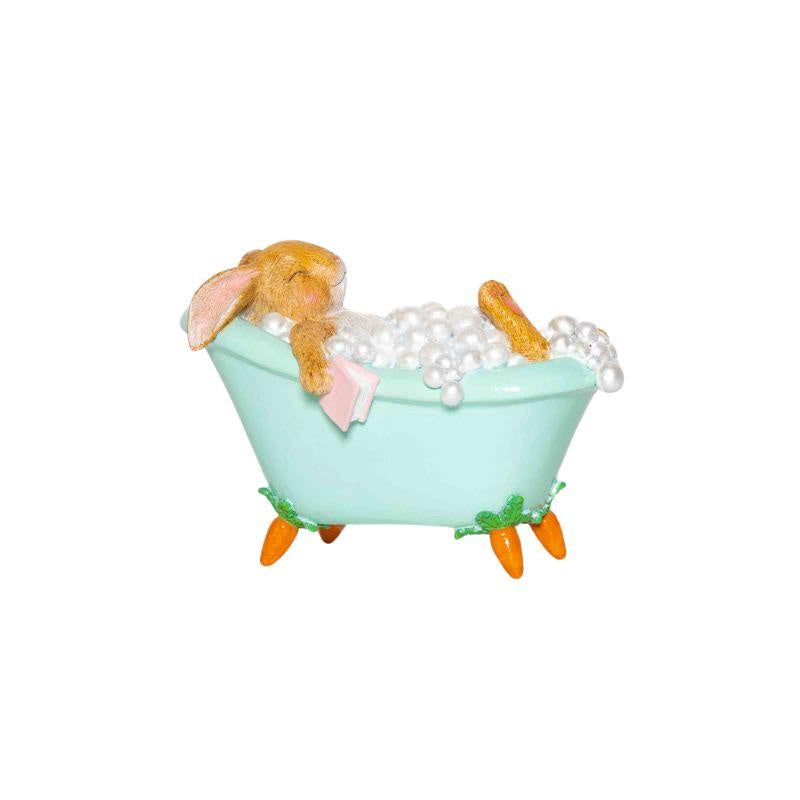 Ceramic Rabbit Enjoying Bubble Bath