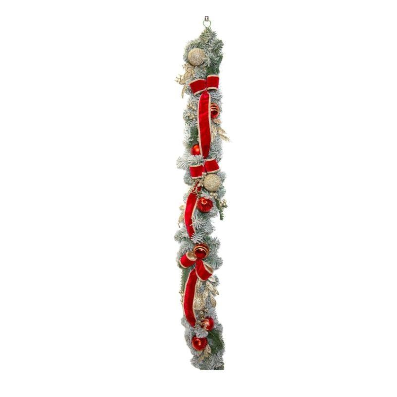 Luxury Red & Gold Bow Garland